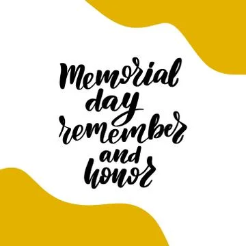 Memorial Day - Remember and Honor Poster American Stock Illustration