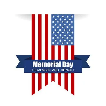 Memorial day. Remember and honor text. Vector Illustrazione stock