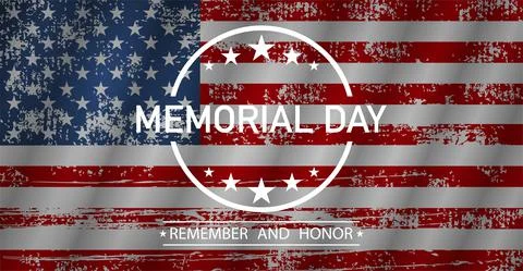 Memorial day. Remember and honor text. Vector Stock Illustration