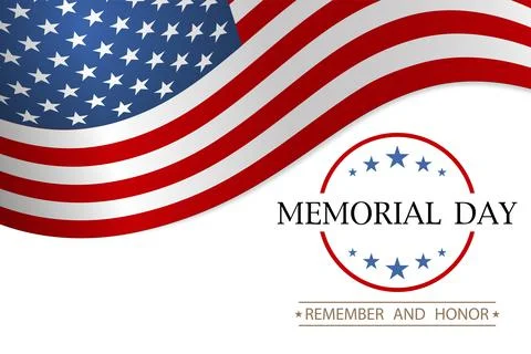 Memorial day. Remember and honor text. Vector Stock Illustration