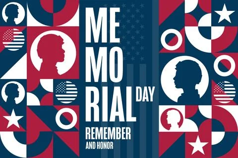 Memorial Day. Remember and Honor. Holiday concept. Template for background Stock Illustration