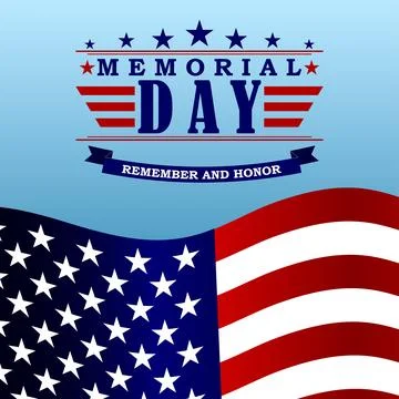 Memorial Day - Remember and Honor background. Usa memorial day celebration. A Ilustração Stock
