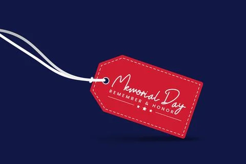 Memorial Day Remember and Honor Sale Tag Vector Illustration Ilustración de archivo