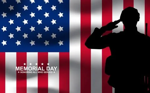 Memorial Day Remember and honor with US flag, Memorial Day concept banner w.. Stock Illustration