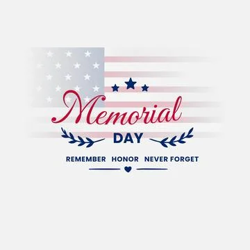 Memorial Day Script Typography Design Stock Illustration