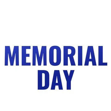 Memorial Day Text on White Background Ilustración de archivo