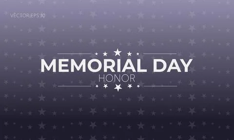 Memorial Day Tribute with Star Pattern and Purple Gradient Stock Illustration
