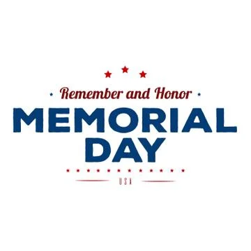 Memorial Day. Typography design layout for USA Memorial Day events, sales Stock Illustration