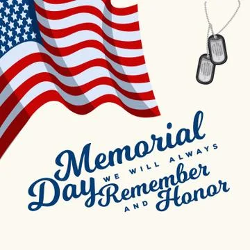 Memorial Day. Typography design layout for USA Memorial Day events, sales Stock Illustration