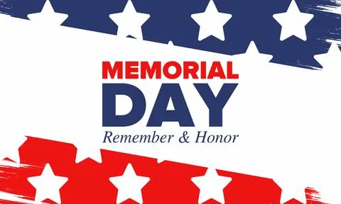 Memorial Day in United States. Remember and Honor. Celebrated in May. Vector Stock Illustration