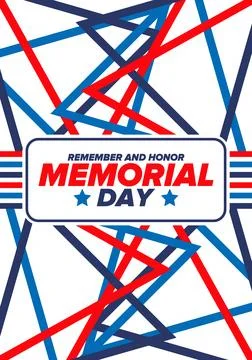 Memorial Day in United States. Remember and Honor. Celebrated in May. Vector Illustrazione stock
