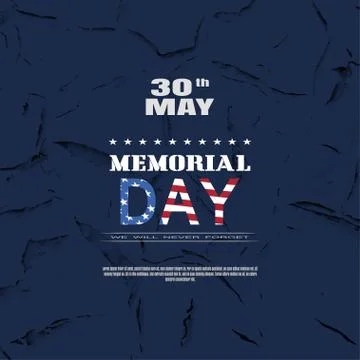 Memorial Day vector greeting card with white and painted in the colors of t.. Stock Illustration