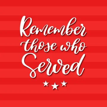 Memorial day vector hand lettering. American national holiday quote. Rememb.. Stock Illustration