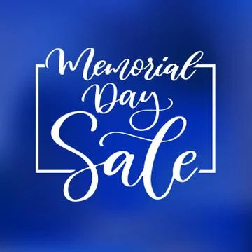 Memorial day vector hand lettering sale banner. American national holiday. Stock Illustration