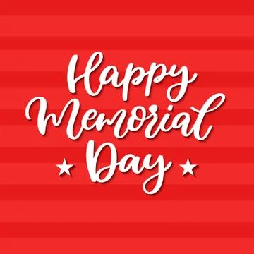 Memorial day vector hand lettering. American national holiday quote. Stock Illustration