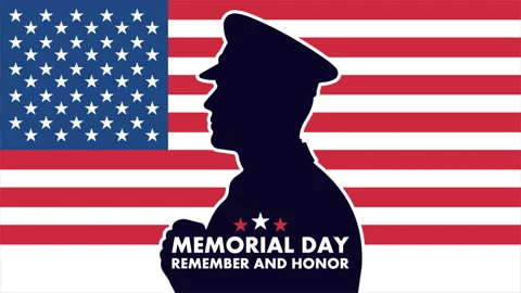 Memorial day veteran flag Stock Footage 337583126