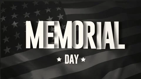 Memorial Day Waving flag animation. Memorial day text paper lapping concept. Video stock 240996294