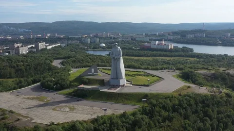 The memorial "Defenders of the Soviet Arctic during the years of World War II". Stock Footage 120432011