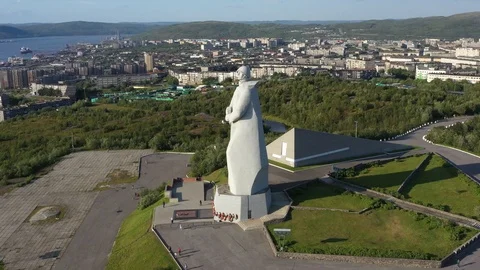 The memorial "Defenders of the Soviet Arctic during the years of World War II". Stock Footage 120432161