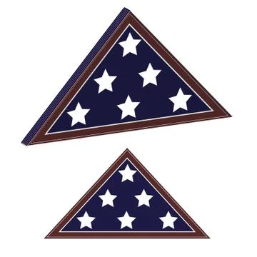 Memorial flag in flat and 3D views. Military ammo uniform element. To design  Stock Illustration