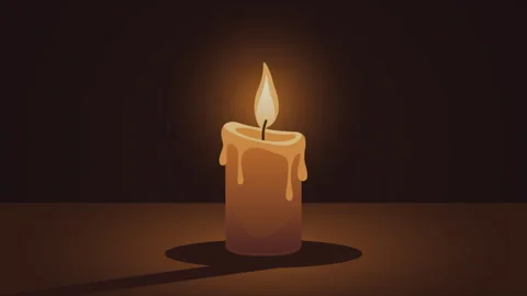 Memorial funeral candle burns darkness Video stock 337905341