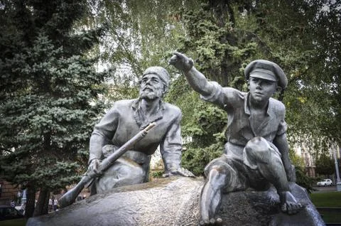 The Memorial at Jakub Kolas Square Stock Photos