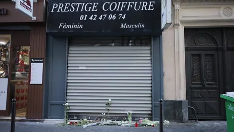 Memorial for kurdish victims of shooting attack in Paris , 25 december 2022 Stock Footage 228466727