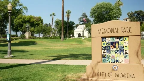Memorial Park Flags Veterans Pasadena California USA Stock Footage 155929048