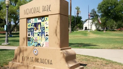 Memorial Park Flags Veterans Pasadena California USA Video stock 155930628