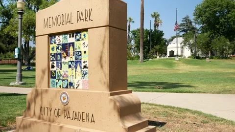 Memorial Park Flags Veterans Pasadena California USA Stock-Footage 155930776