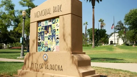 Memorial Park Flags Veterans Pasadena California USA Video stock 155931508