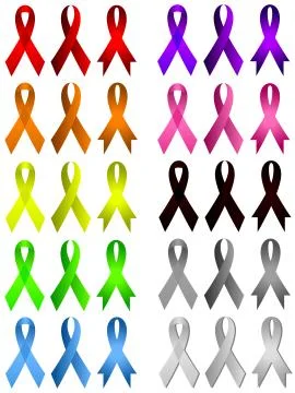 Memorial ribbon set Stock Illustration