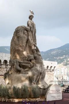 Memorial statue in Monaco Stock Photos
