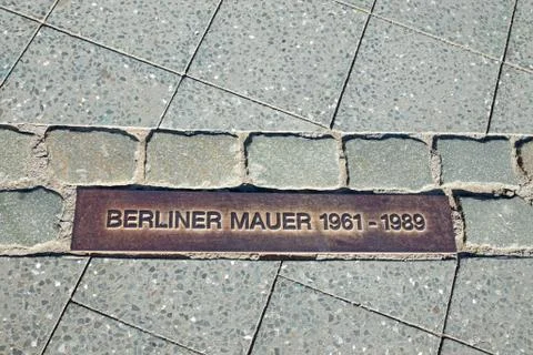 Memorial tablet for the Berlin Wall Stock Photos