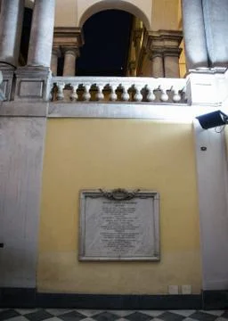 A memorial tablet in the palace. Stock Photos