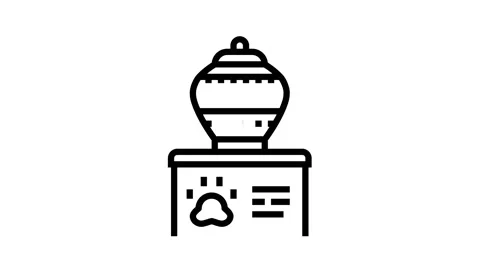 Memorial urn line icon animation Stock Footage 164636766
