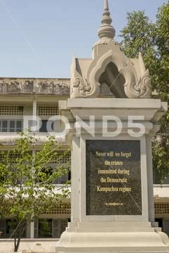 Memorial to victims at Tuol Sleng Genocide Museum in Phnom Penh Cambodia Stock Photos