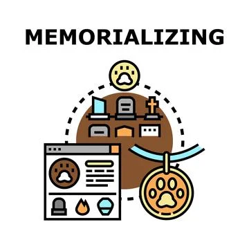 Memorializing pets online with digital tributes and gravestones Ilustración de archivo
