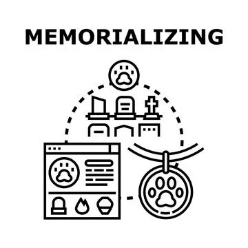 Memorializing pets online with digital tributes and gravestones Ilustración de archivo