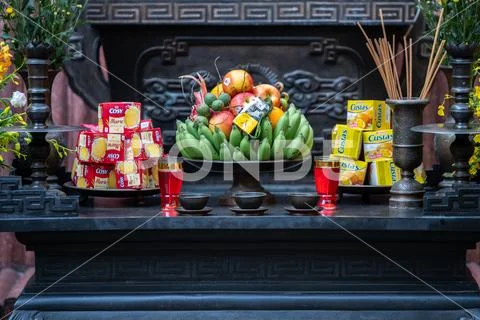 Memorials and graves to those lost in the Vietnam War at the Hanoi Prison Stock Photos