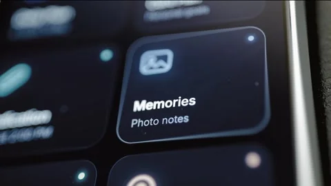 Memories card opens access to photo notes Stock Footage 346031885