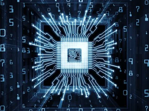 Memories of Computer CPU Stock Illustration