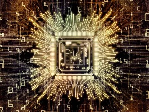 Memories of Computer CPU Stock Illustration