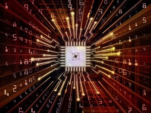 Memories of Computer CPU Illustrazione stock