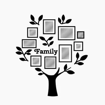 Memories tree with frames Stock Illustration