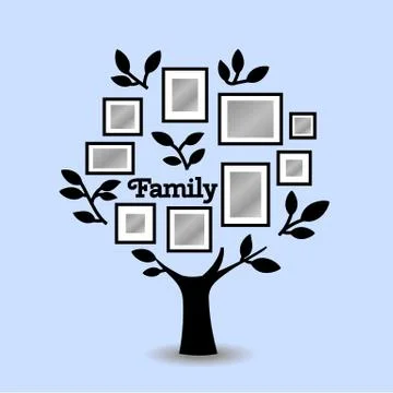 Memories tree with frames Stock Illustration