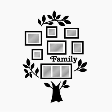 Memories tree with frames Stock Illustration