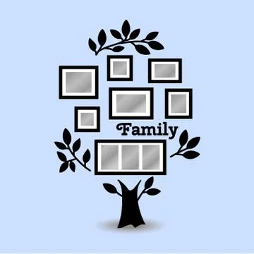 Memories tree with frames Stock Illustration