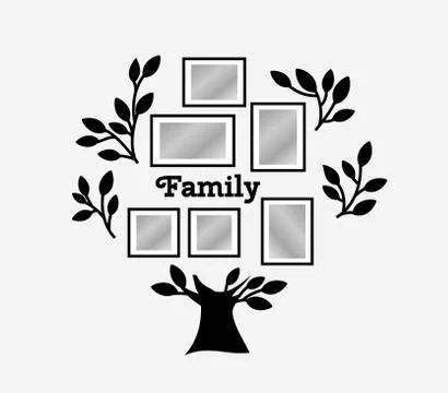 Memories tree with frames Stock Illustration