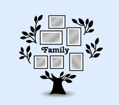 Memories tree with frames Stock Illustration